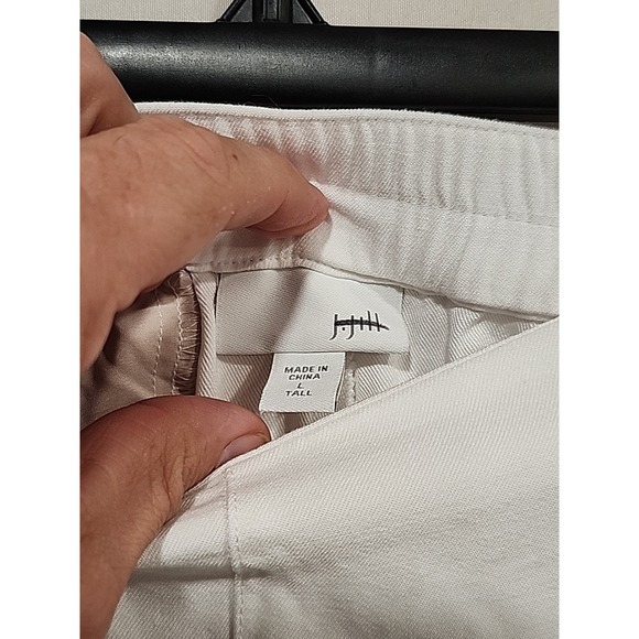 J. Jill Wide Leg Pants‎ Womens Size L White, 26 In. Inseam Pockets 100% Rayon - Picture 2 of 10